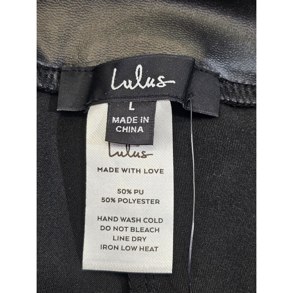 Lulus Leggings Womens Large Black Solid Faux Leather High Waisted Slim Fit - Picture 4 of 4